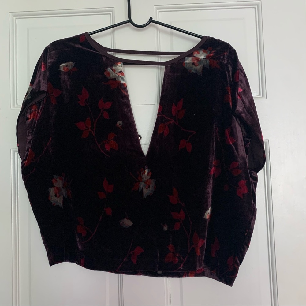 Deep V velvet party tunic